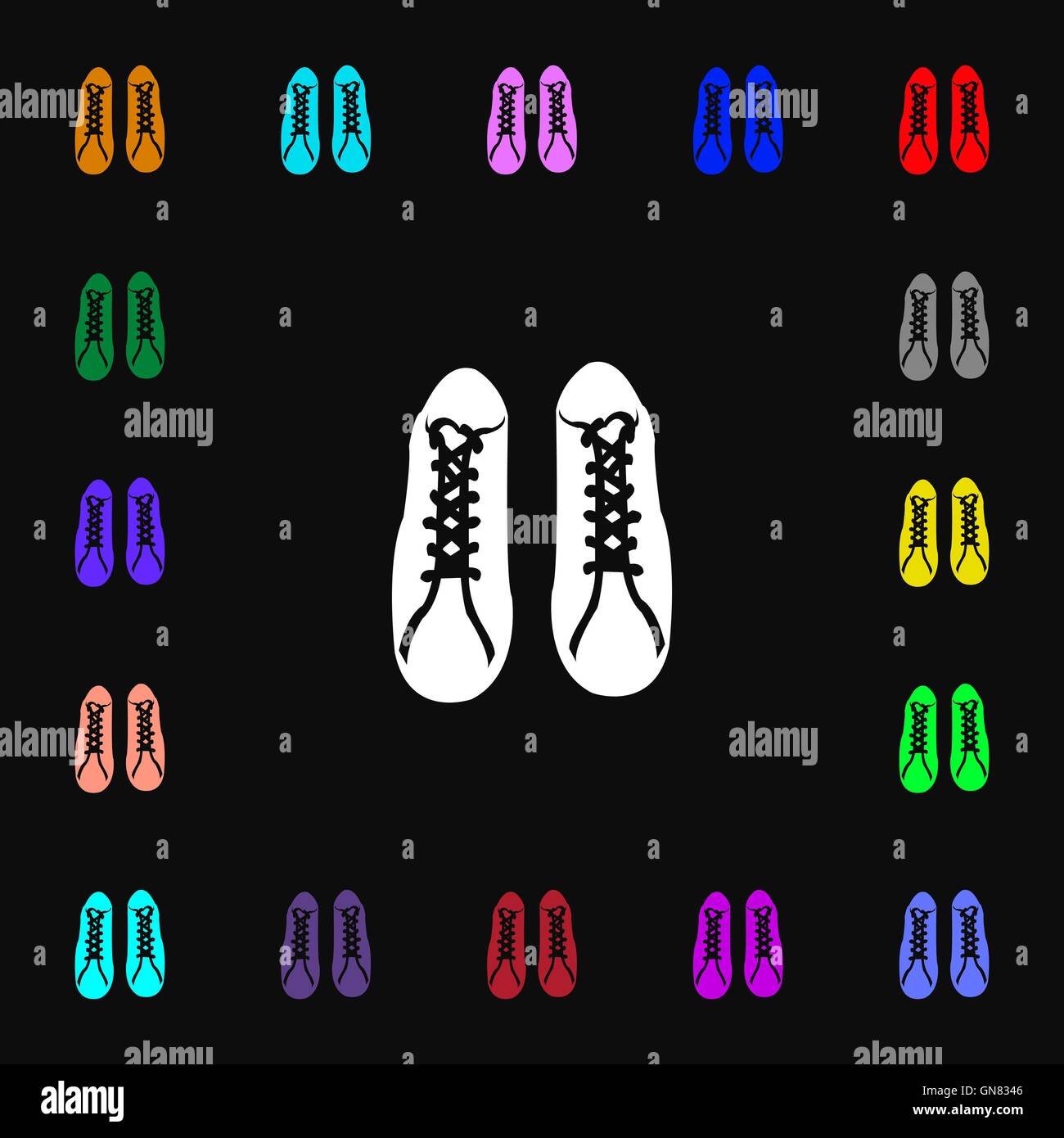 shoes icon sign. Lots of colorful symbols for your design. Vector Stock Vector