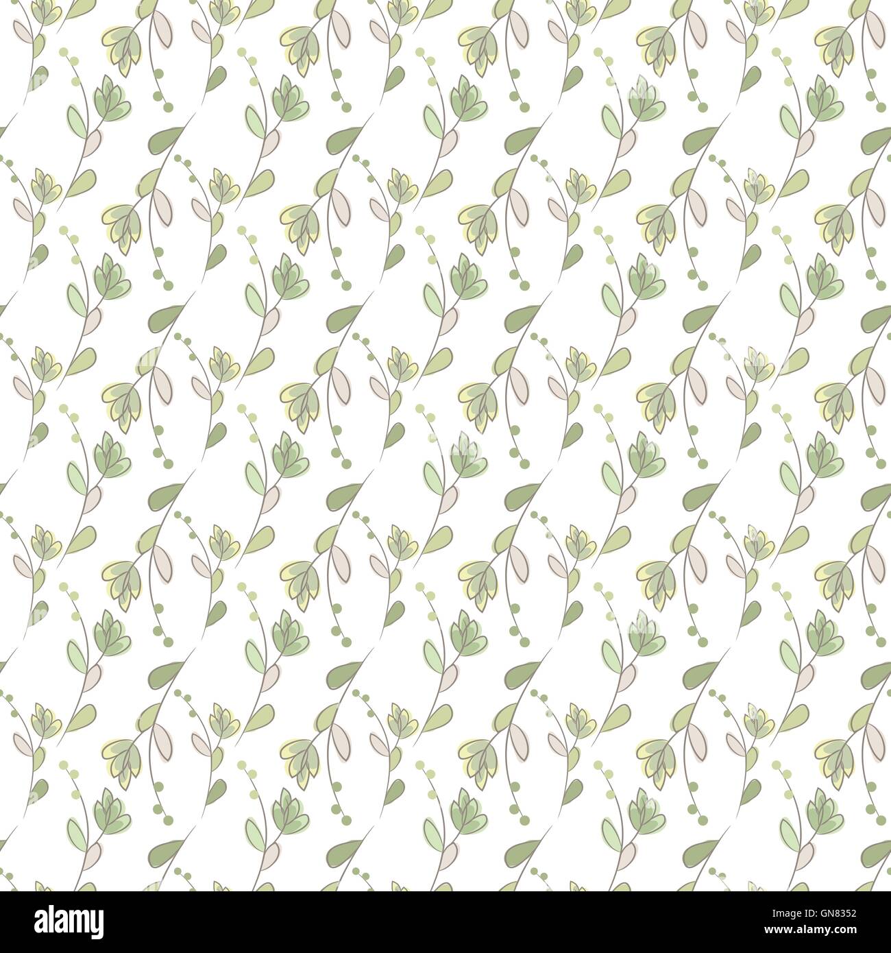 Seamless ecology pattern with hand drawn leaves Stock Vector Image ...