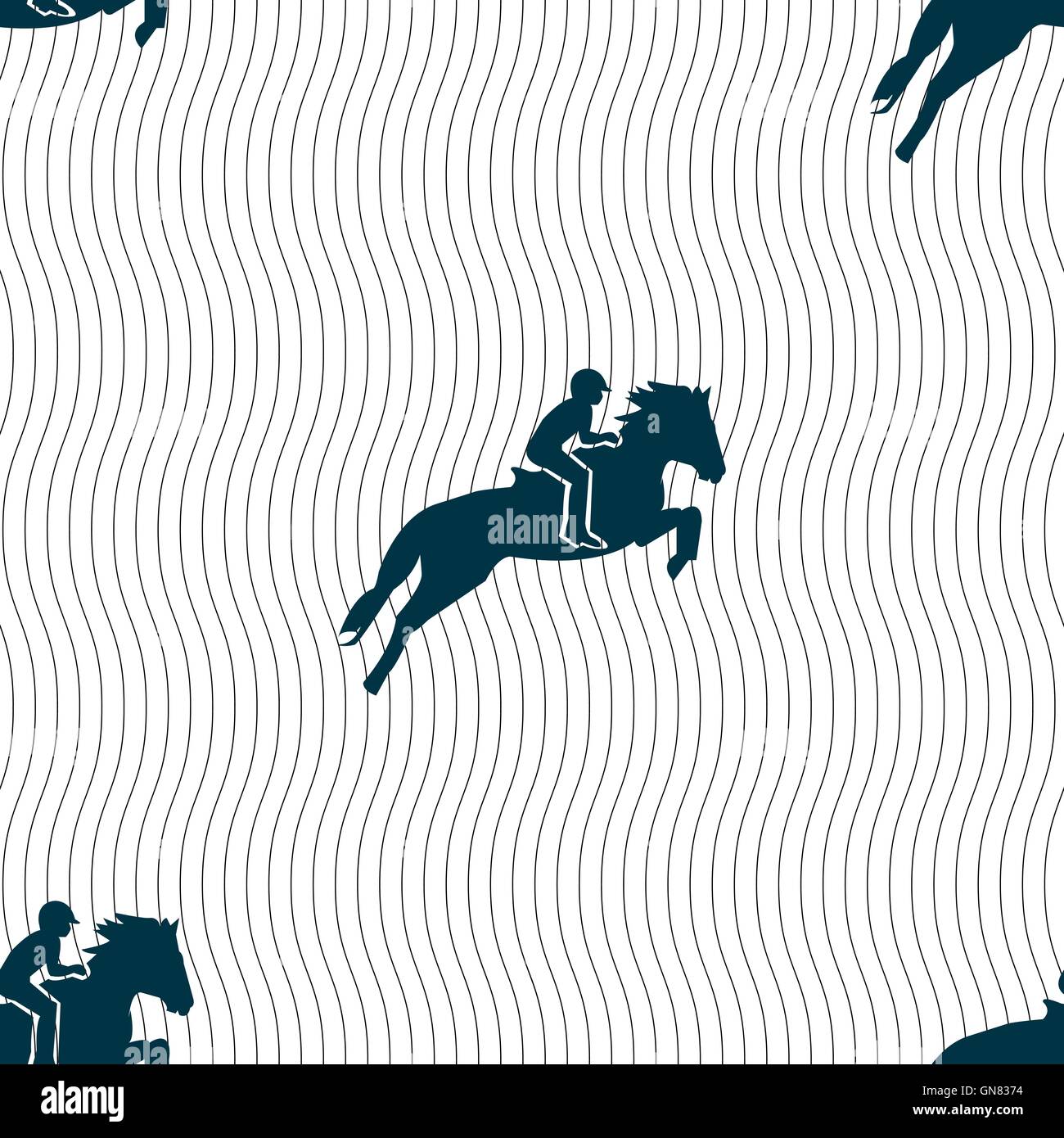 Horse race. Derby. Equestrian sport. Silhouette of racing horse icon ...