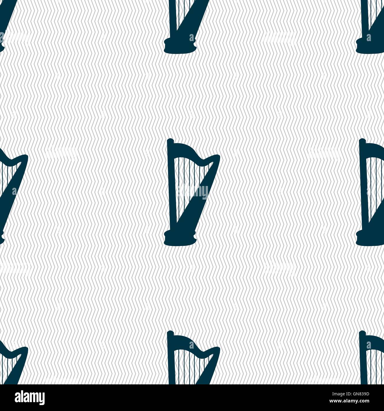 harp icon sign. Seamless pattern with geometric texture. Vector Stock ...