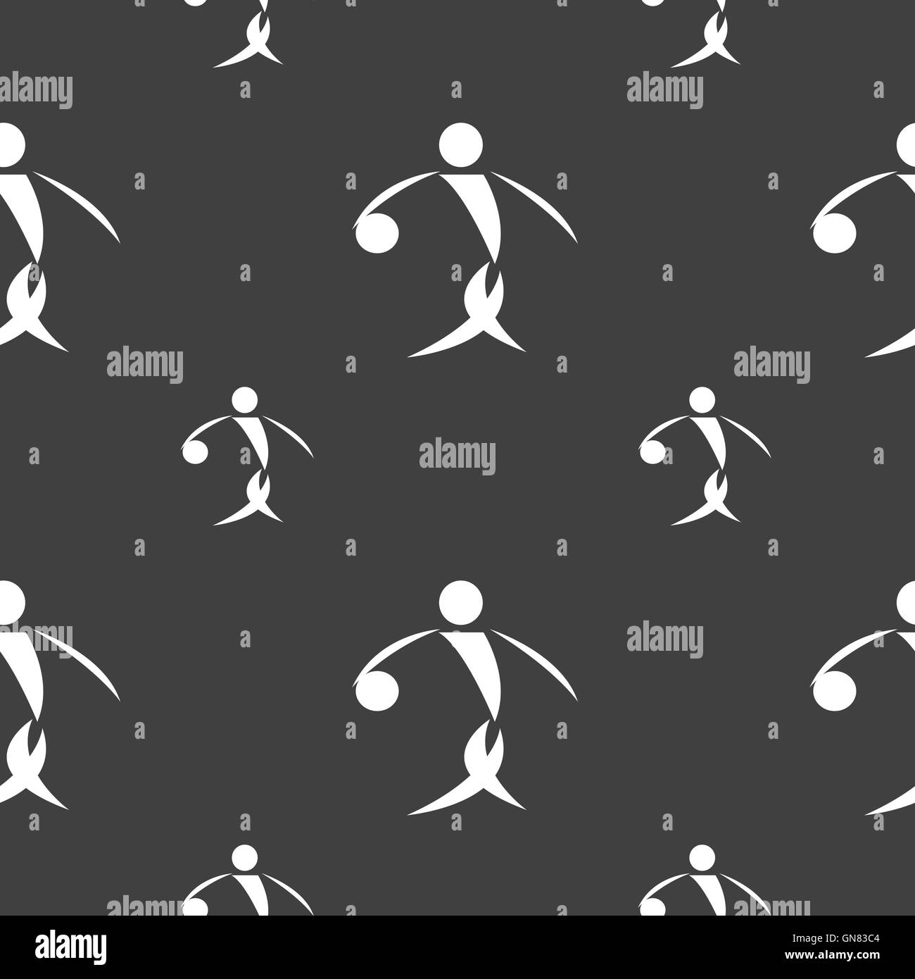 Summer sports, basketball icon sign. Seamless pattern on a gray ...