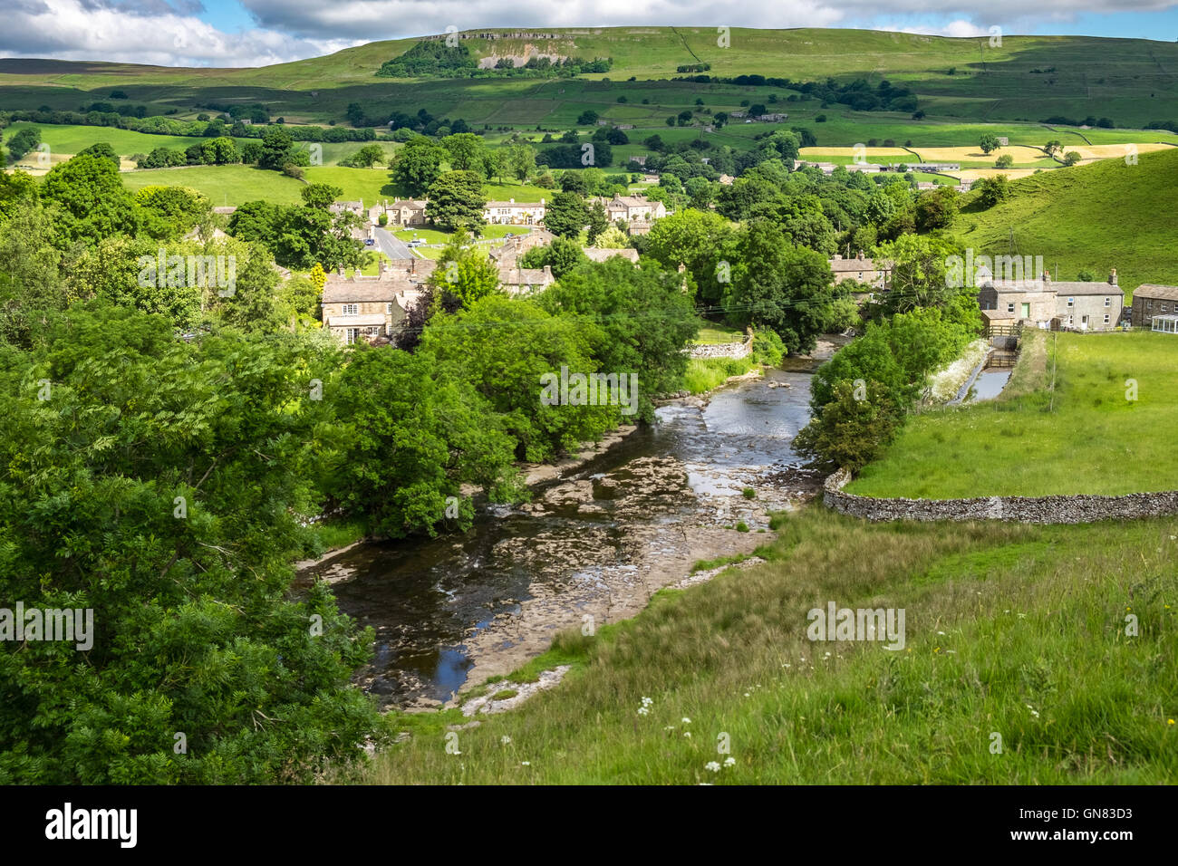 View of Bainbridge, Wensleydale, in the Yorkshire Dales Stock Photo