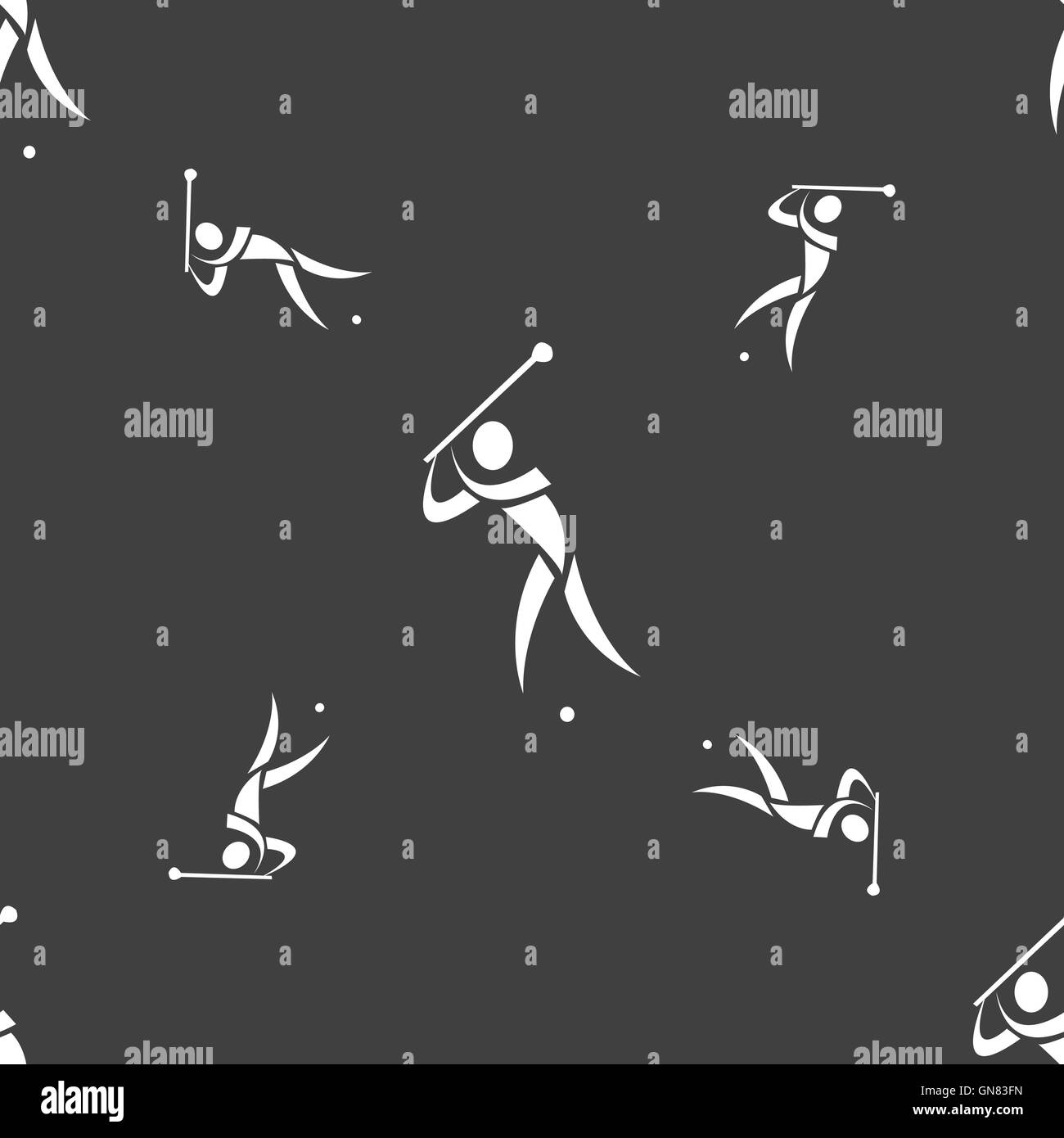 golf icon sign. Seamless pattern on a gray background. Vector Stock ...