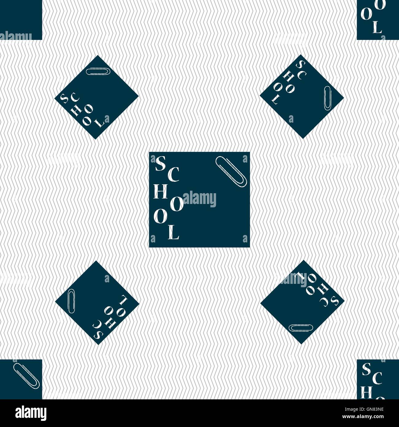 reminder sticker, note icon sign. Seamless pattern with geometric ...