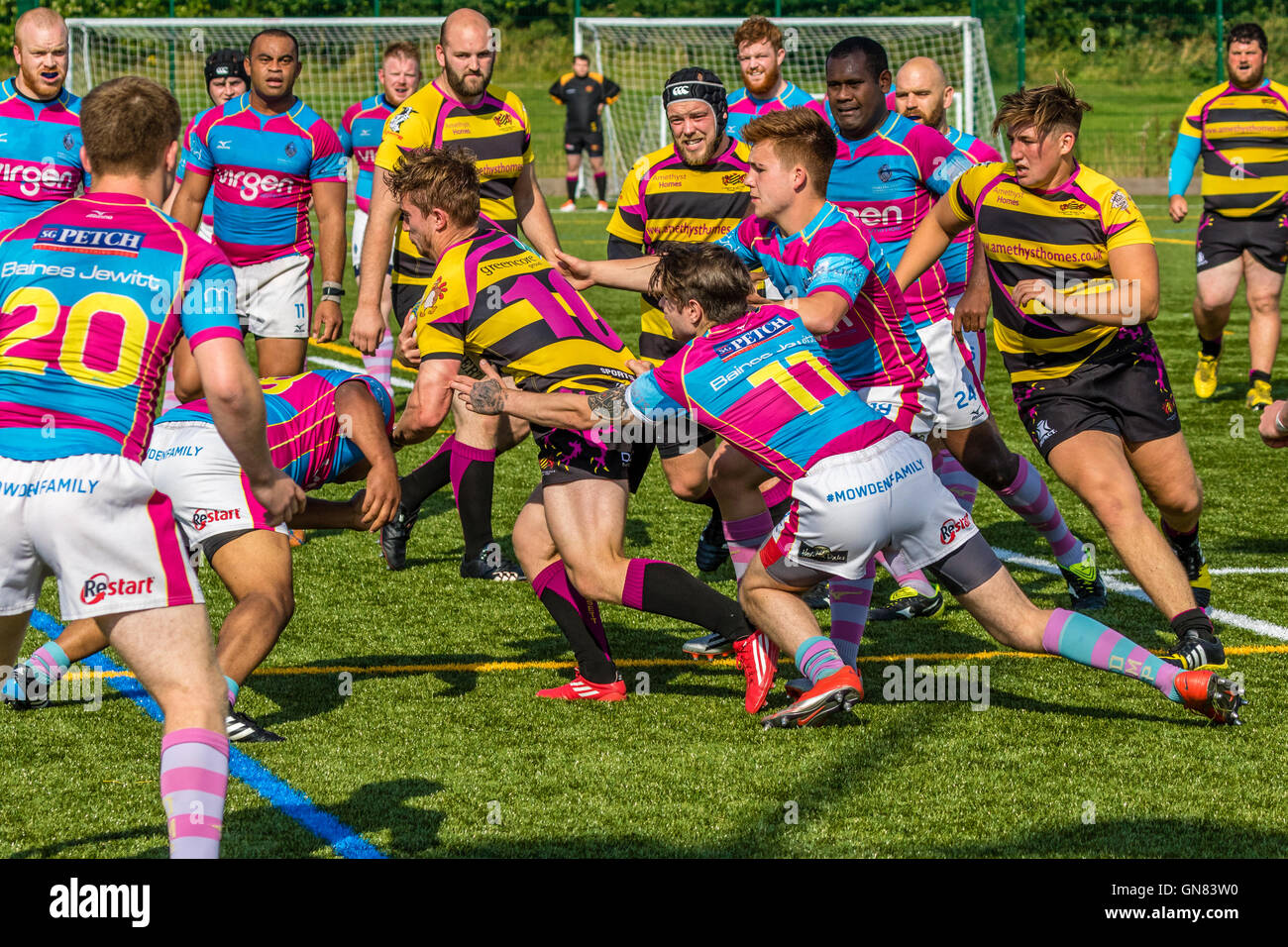 Local rugby match in County Durham Stock Photo