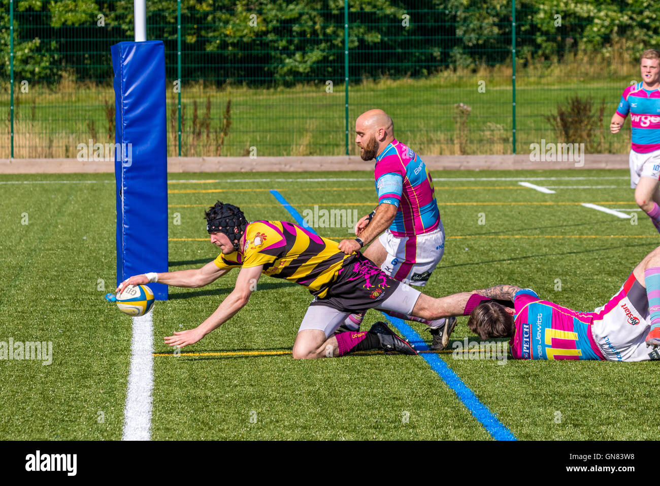 Local rugby match in County Durham Stock Photo