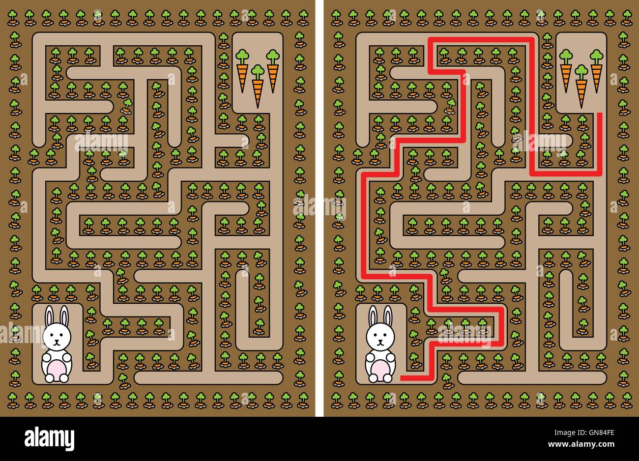 Easy rabbit maze Stock Vector Image & Art Alamy