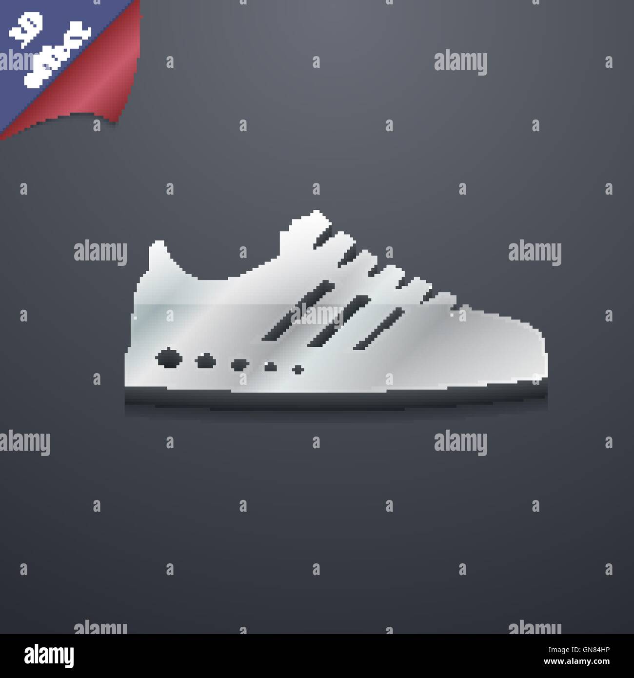 Sneakers icon symbol. 3D style. Trendy, modern design with space for
