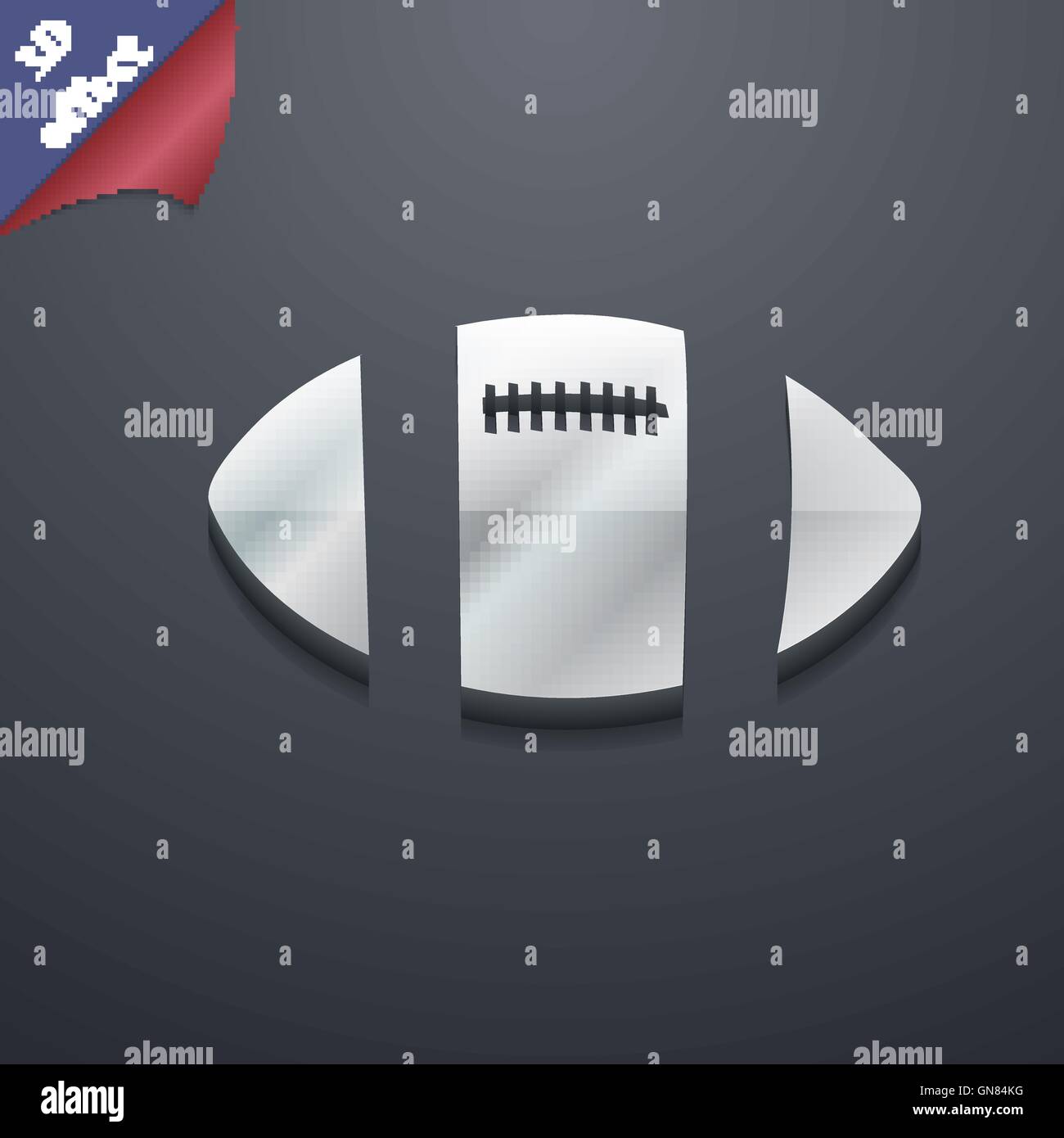 rugby ball icon symbol. 3D style. Trendy, modern design with space for ...