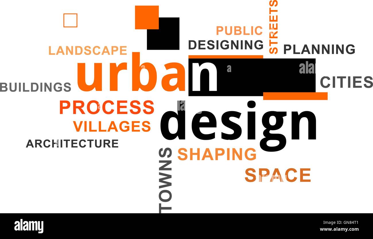 word cloud - urban design Stock Vector