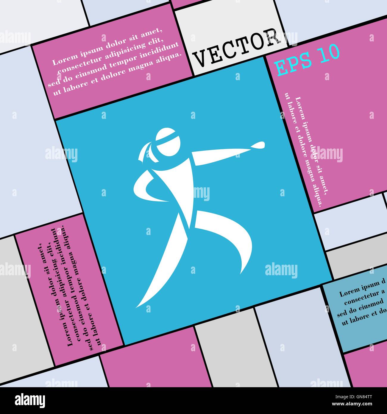 Karate kick icon sign. Modern flat style for your design. Vector Stock ...