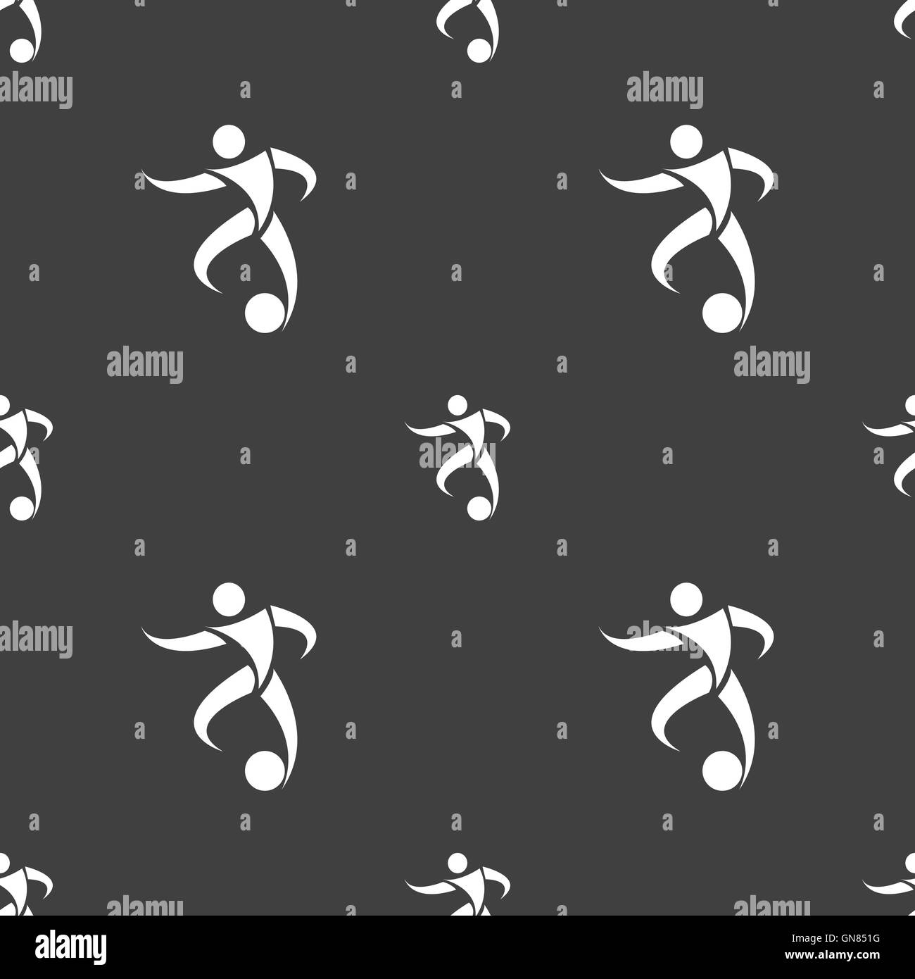 football player icon sign. Seamless pattern on a gray background ...