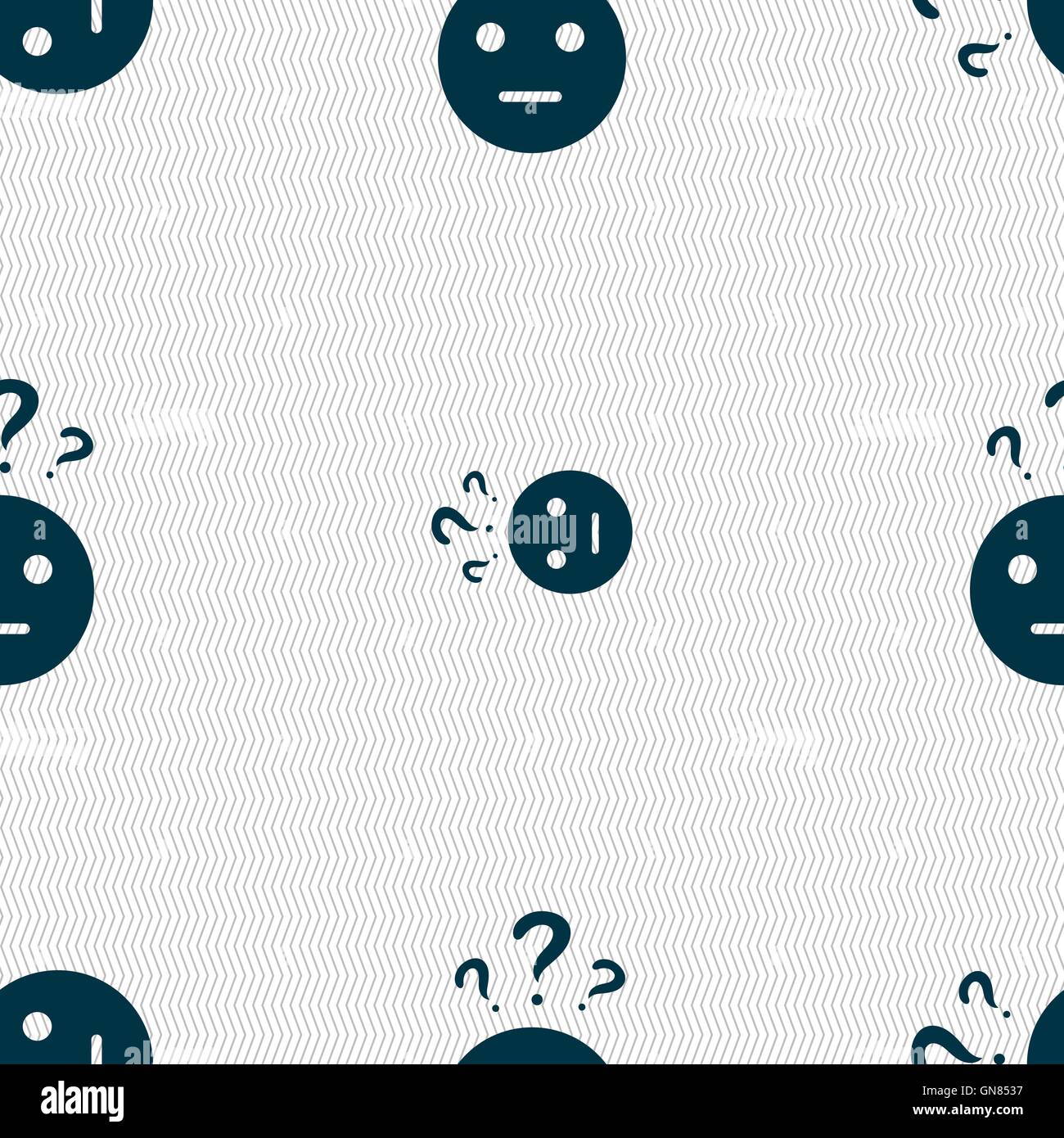 question mark and man, incomprehension icon sign. Seamless pattern with ...