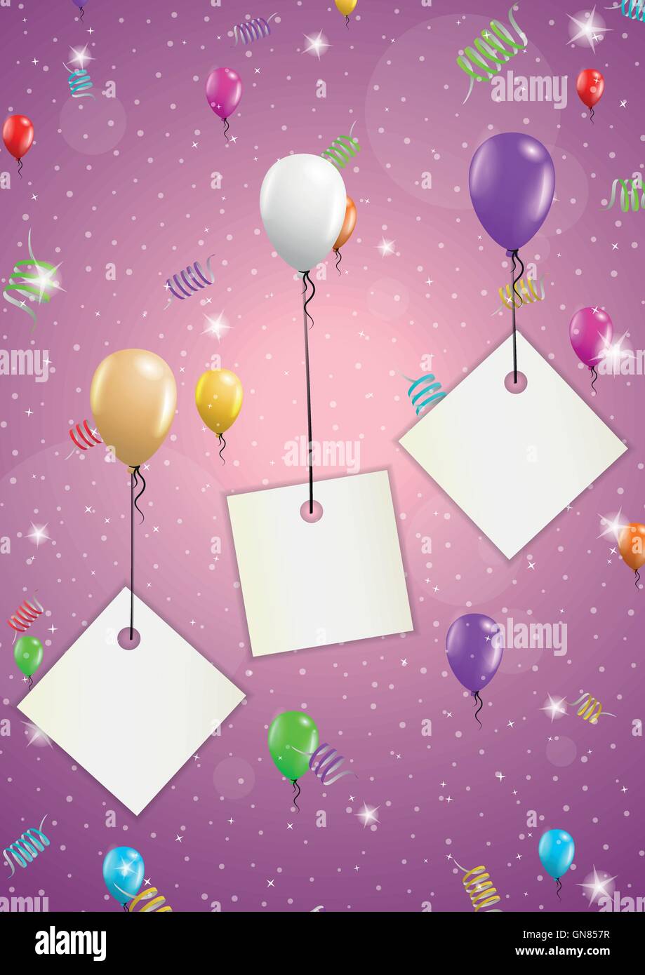 background with balloons and confetti Stock Vector Image & Art - Alamy