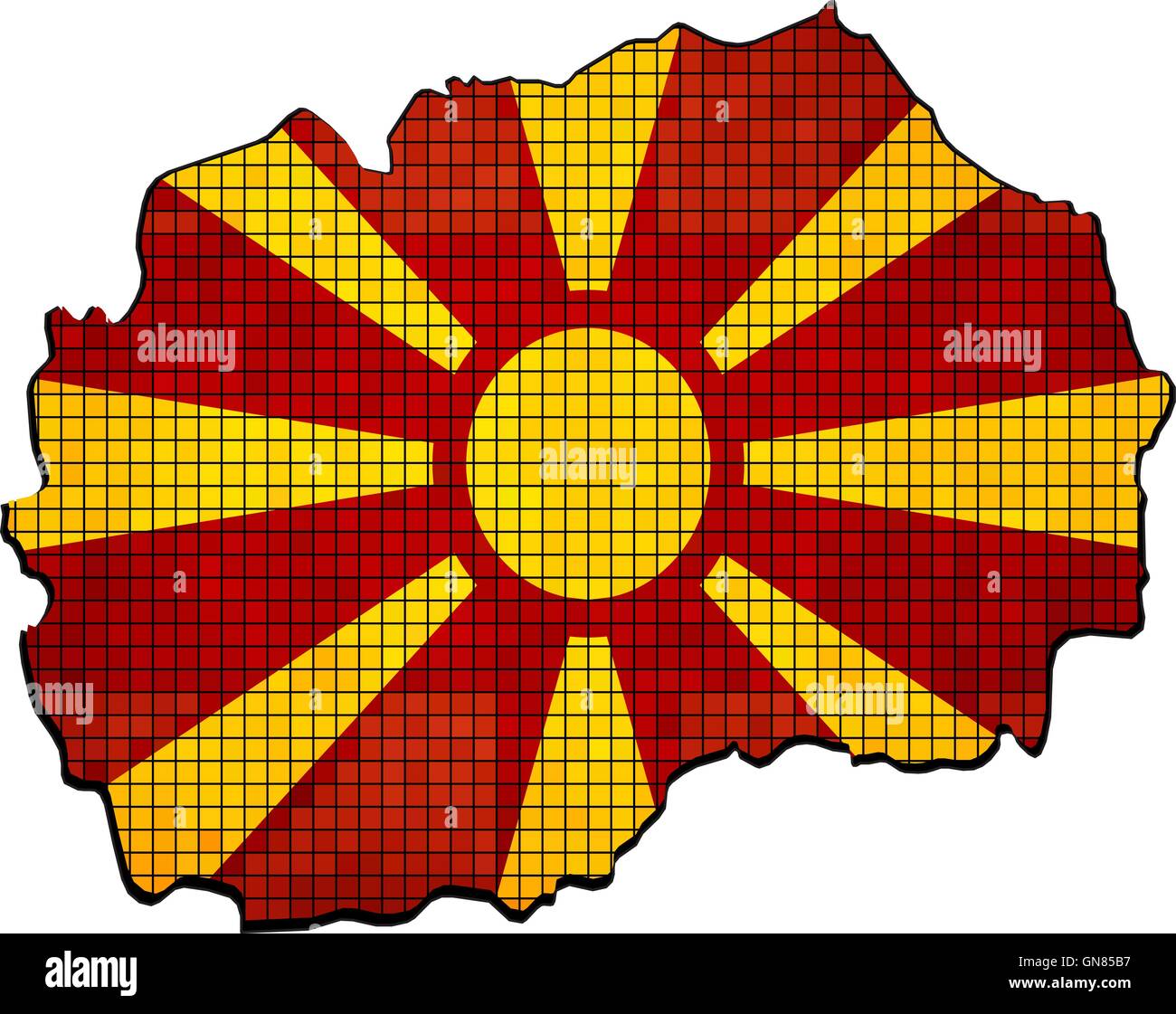 Macedonia map with flag inside Stock Vector