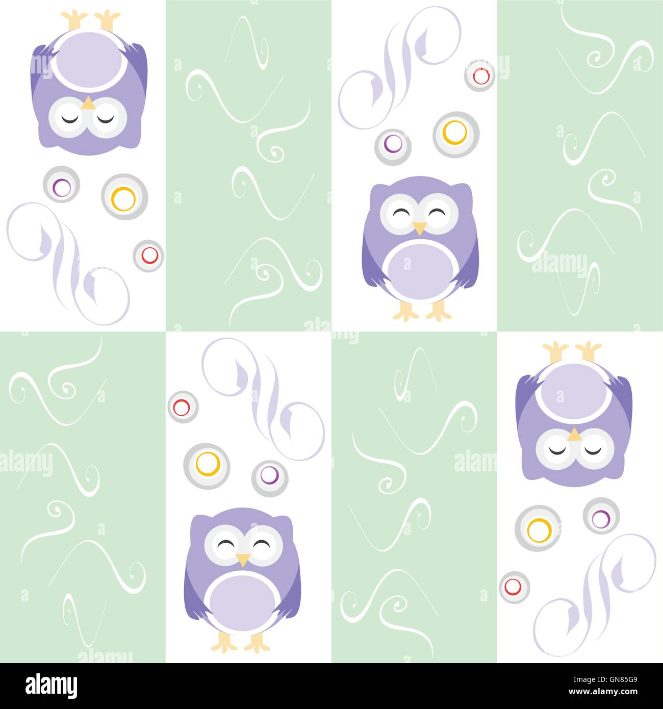 Cute owl seamless background vector background Stock Vector Image & Art ...