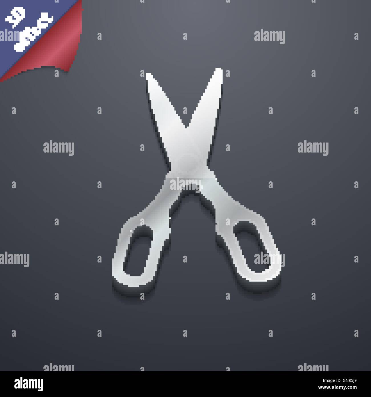 Scissors icon symbol. 3D style. Trendy, modern design with space for ...
