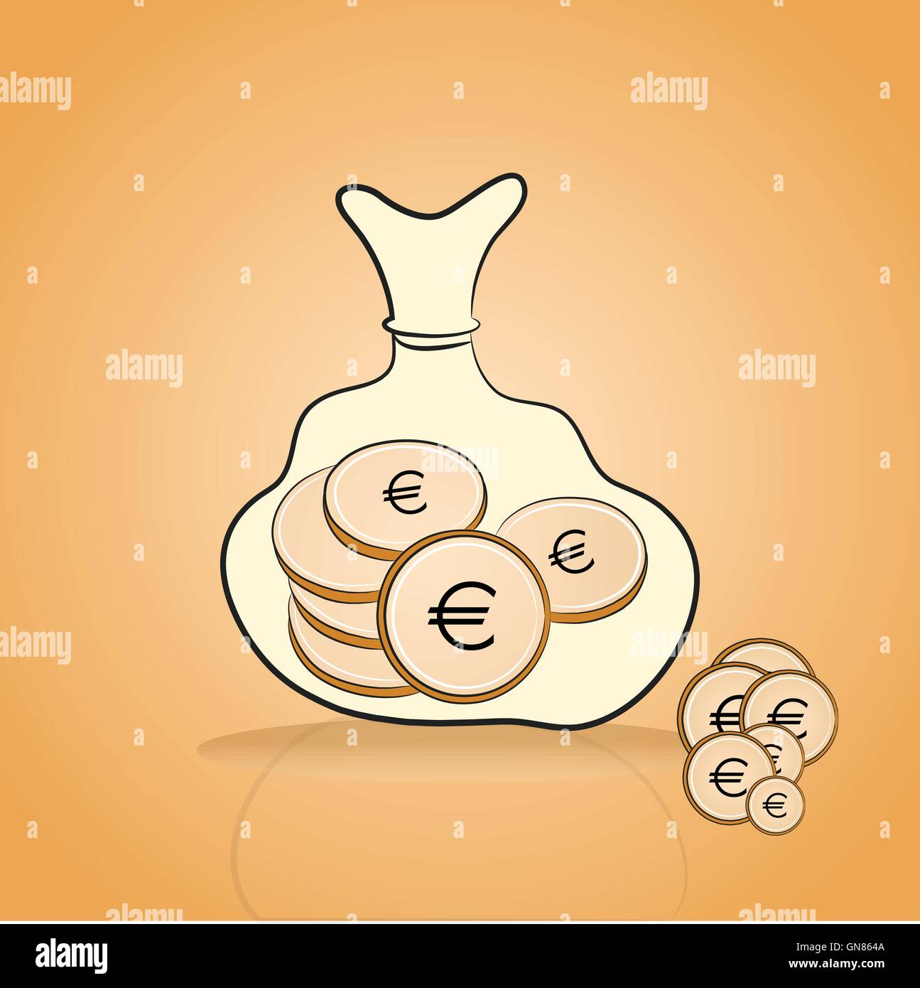 Bag full of golden coin Stock Vector Image & Art - Alamy