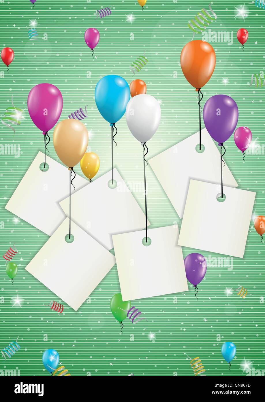 background with balloons and confetti Stock Vector Image & Art - Alamy