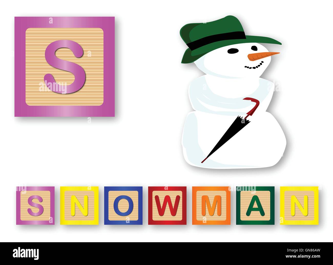 S Is For Snowman Stock Vector