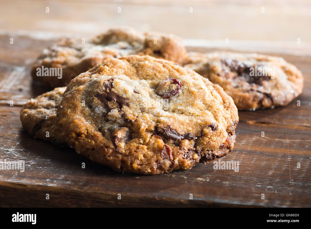 DRIED CHERRY CHOCOLATE CHUNK COOKIES Stock Photo Alamy