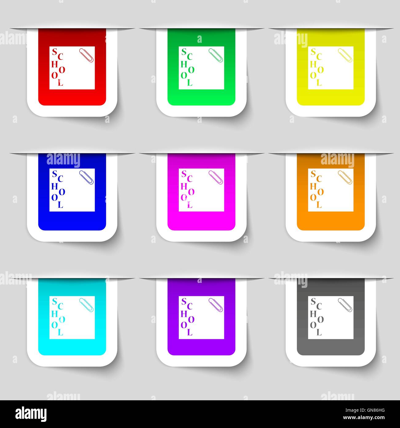 reminder sticker, note icon sign. Set of multicolored modern labels for ...