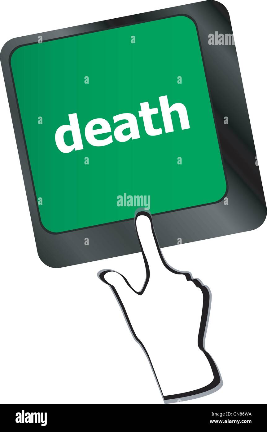 death button on computer keyboard pc key Stock Vector