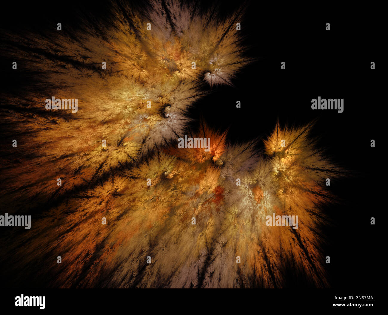 Fractals, abstract autumn leaves, on a black background Stock Photo - Alamy