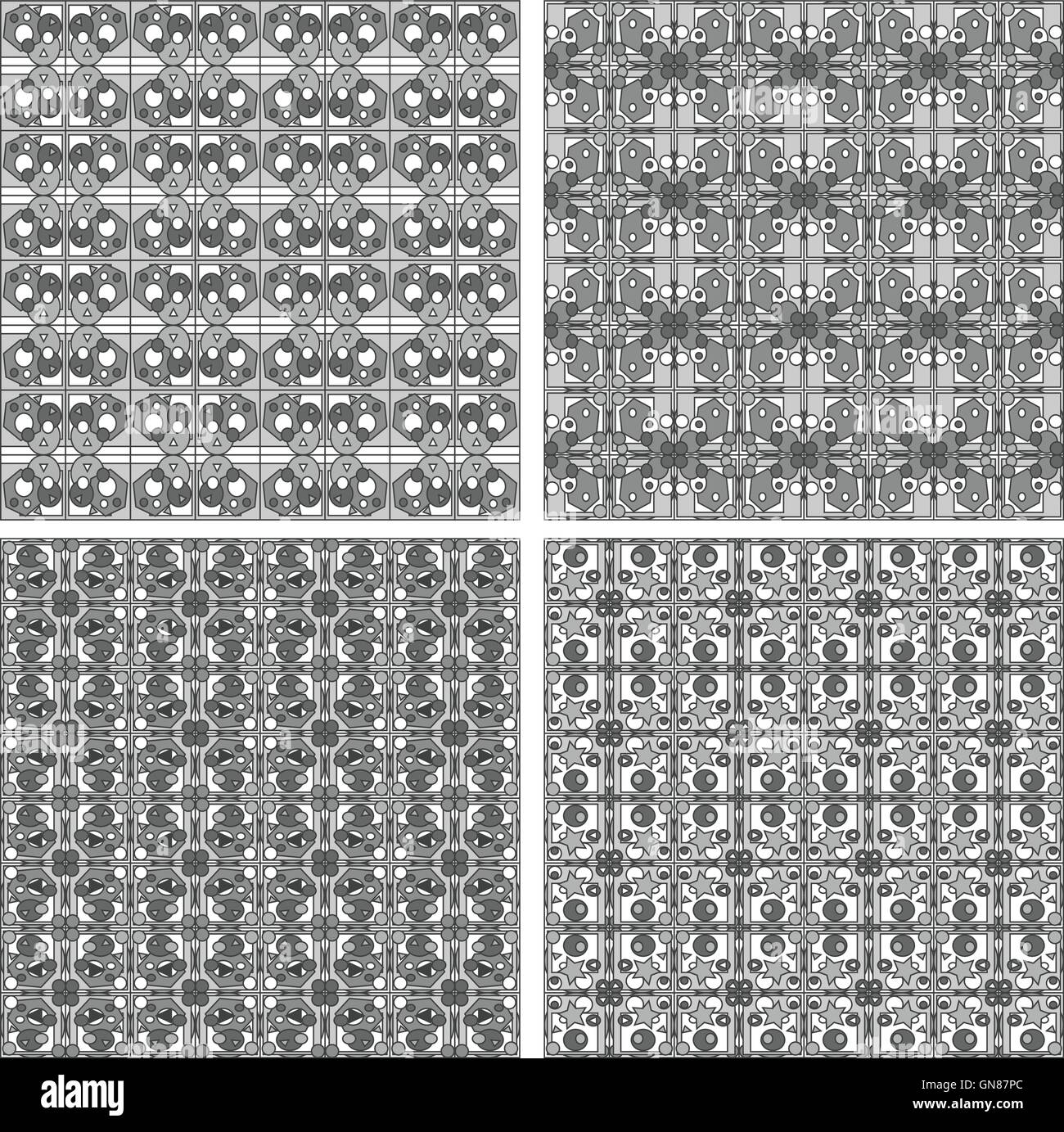 Set of vintage christmas retro wallpapers vector illustration Stock ...