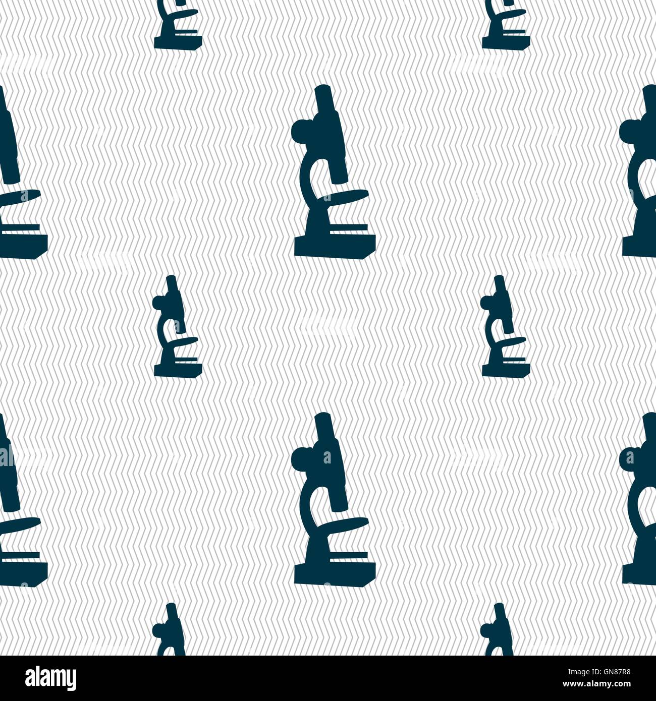 Microscope icon sign. Seamless pattern with geometric texture. Vector ...
