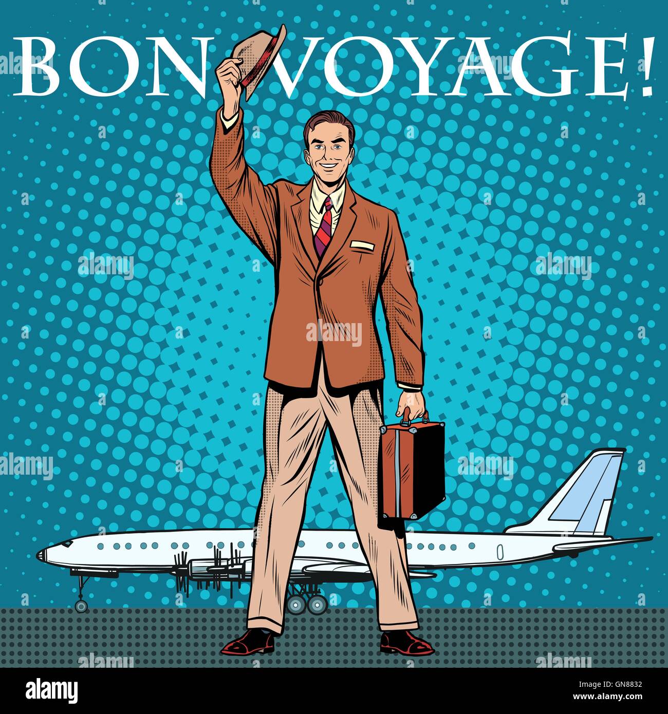 Bon voyage businessman passenger airport Stock Vector