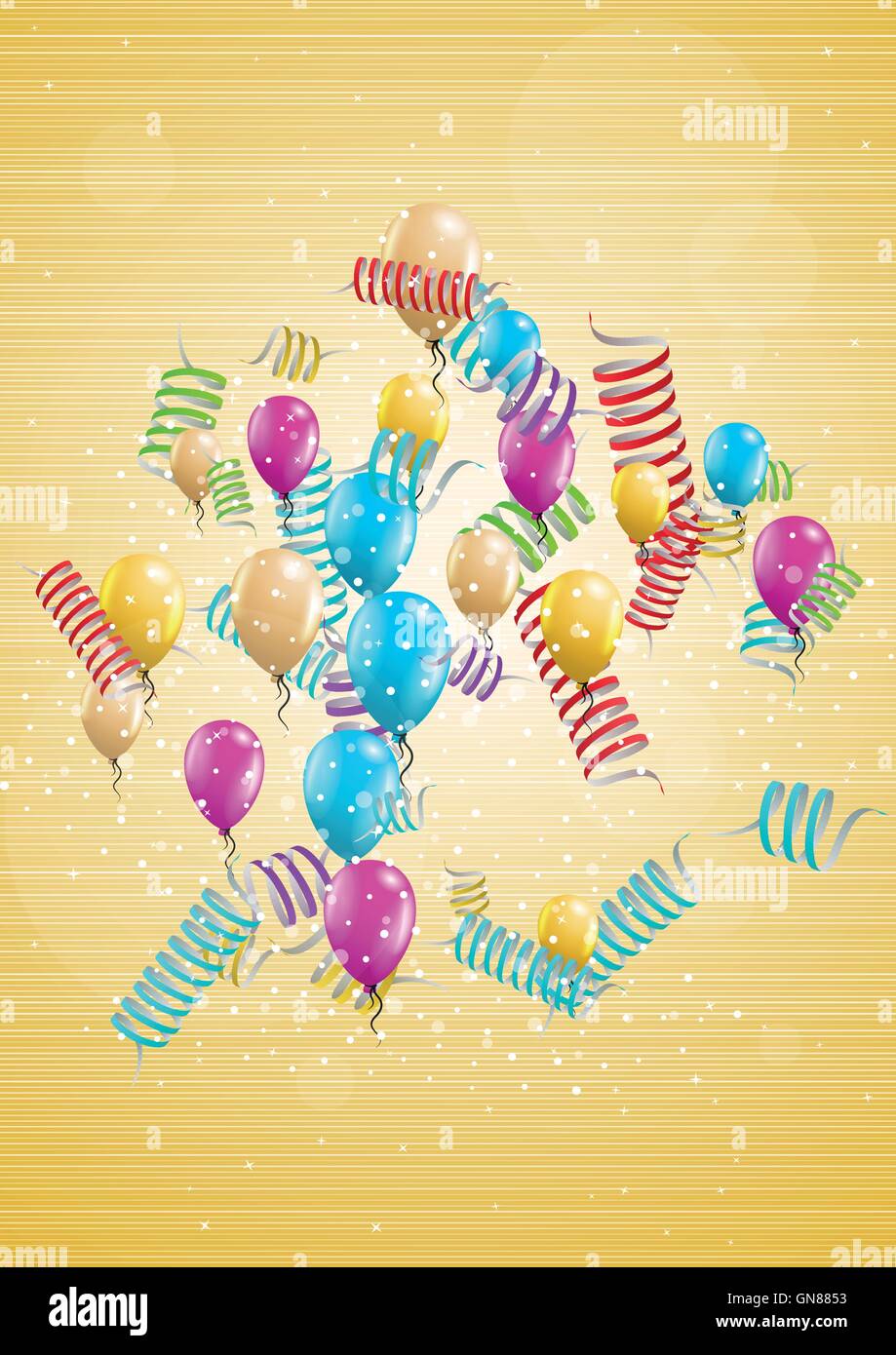 background with balloons and confetti Stock Vector Image & Art - Alamy