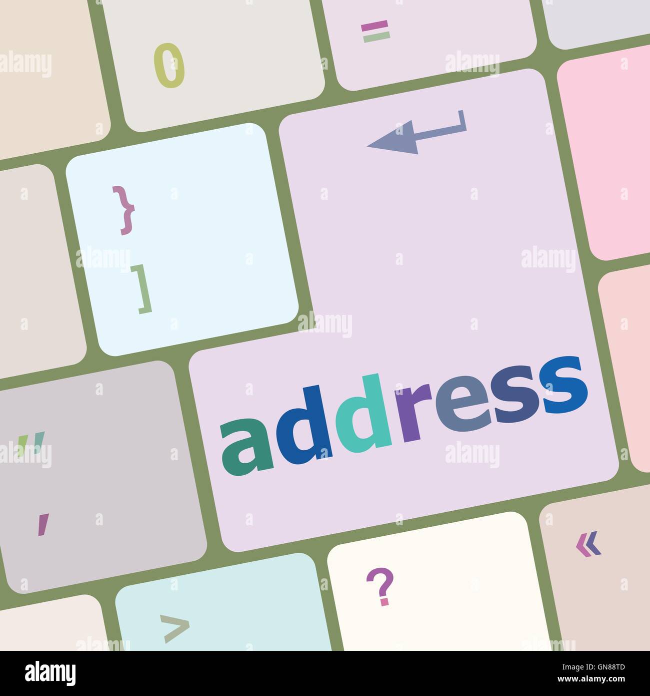 address button on the keyboard closeup vector illustration Stock