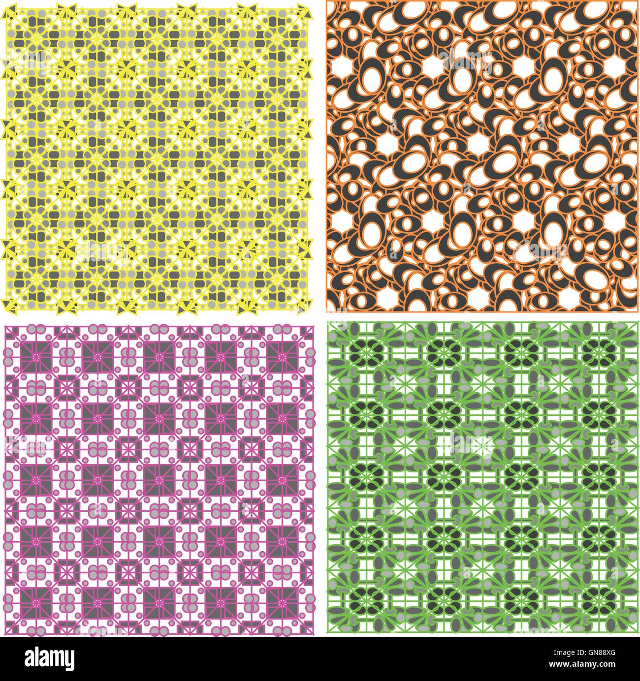 art set of damask patterns vector illustration Stock Vector Image & Art
