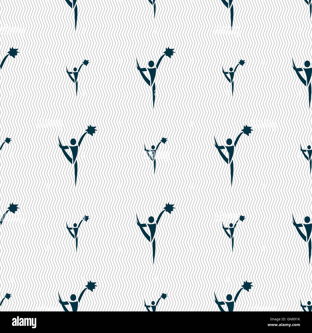 cheerleader icon sign. Seamless pattern with geometric texture. Vector ...