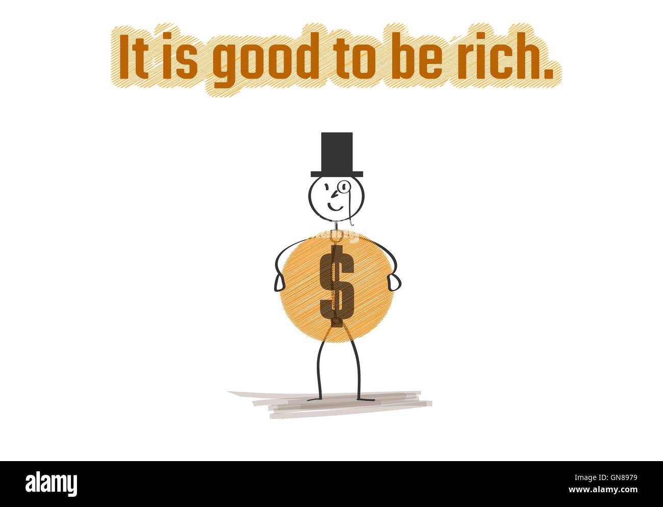 rich man with coin Stock Vector