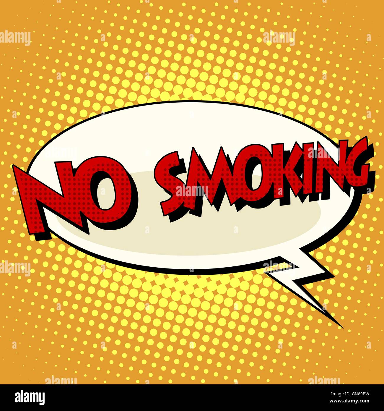 no smoking comic book bubble text Stock Vector