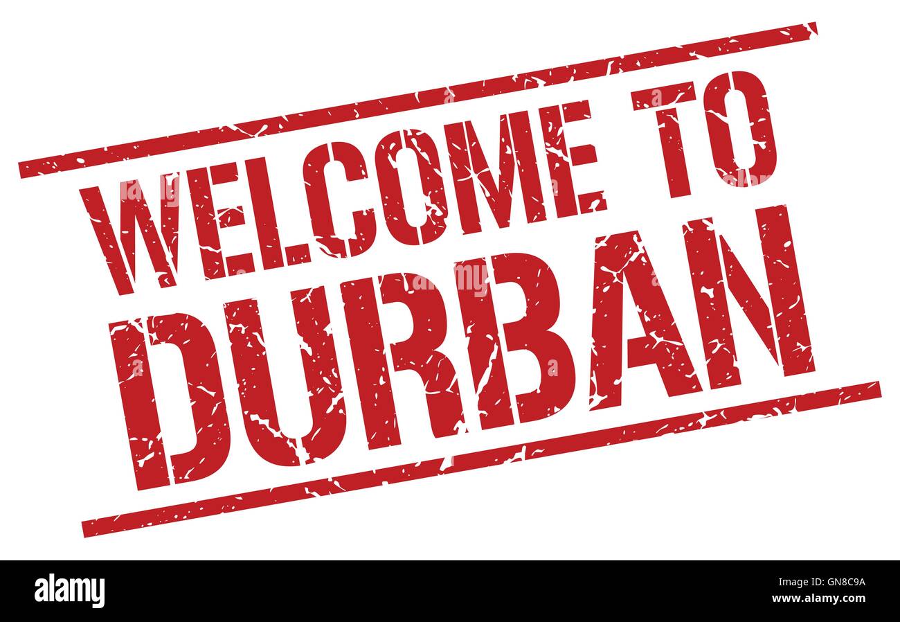 welcome to Durban stamp Stock Vector