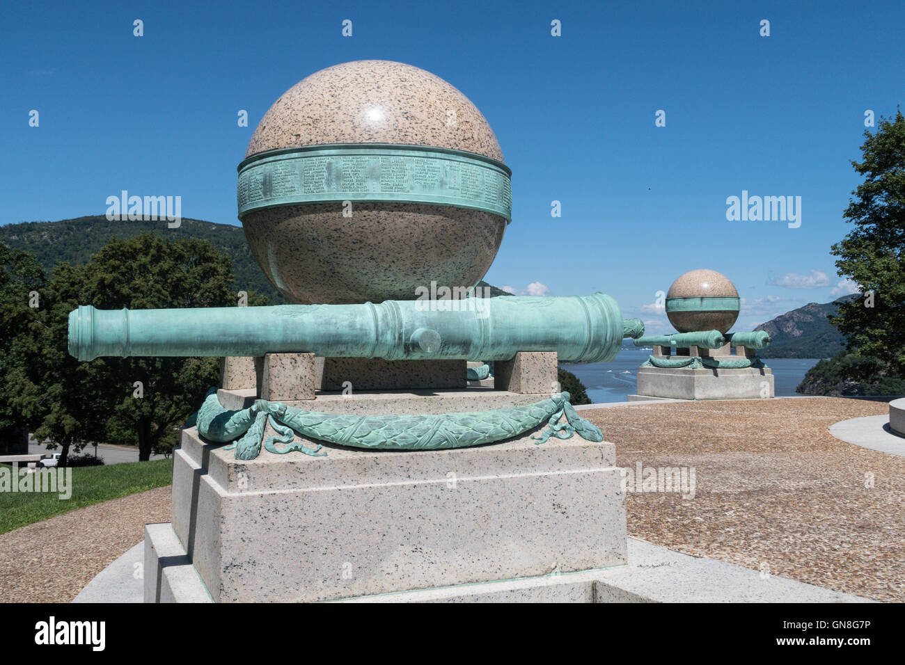 Battle Monument at Trophy Point commemorates Union veteran casualties of the Civil War, New York, USA Stock Photo
