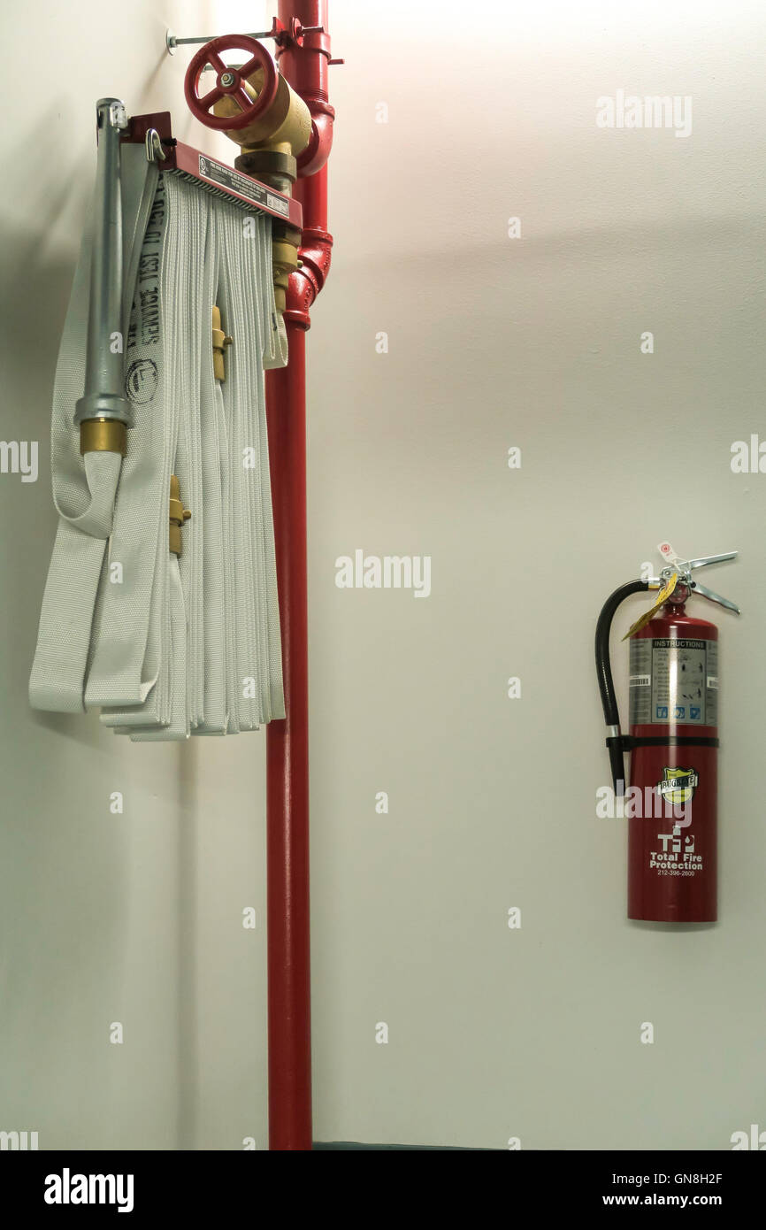 Standpipe Firefighting Equipment in Stairwell Stock Photo Alamy