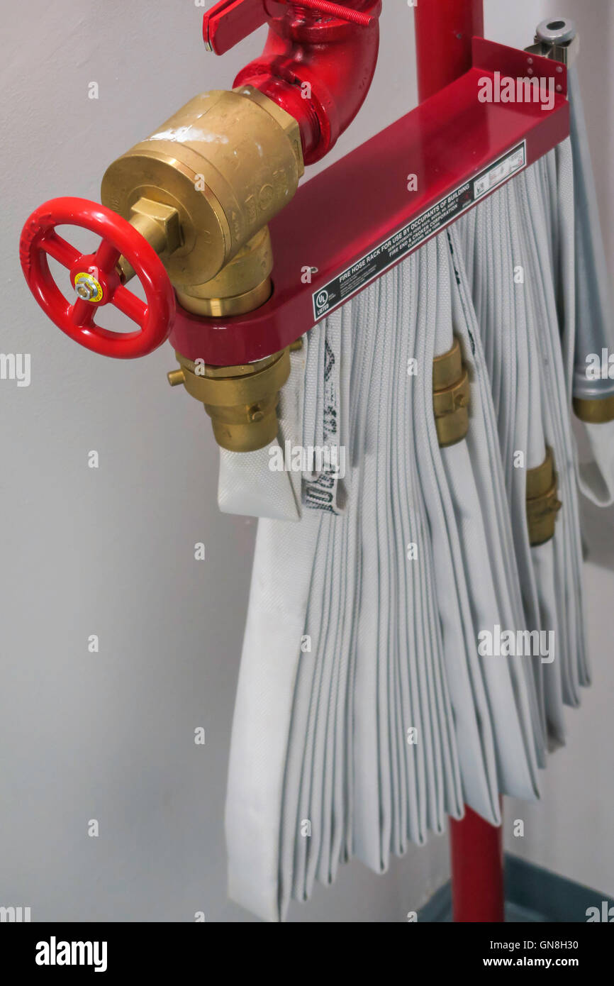Standpipe Firefighting Equipment in Stairwell Stock Photo Alamy