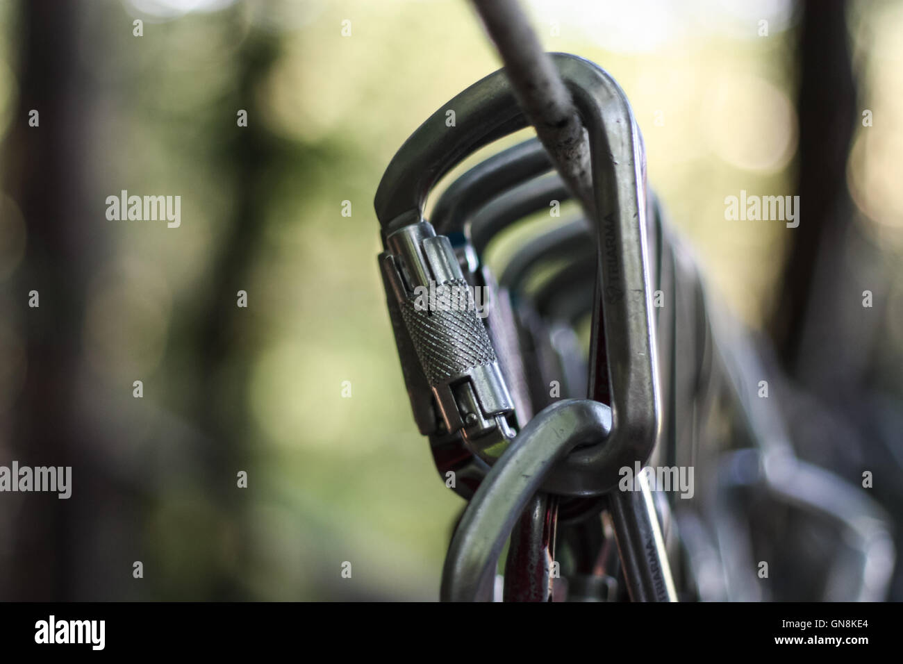 Metal brackets and attaching to the cable car Stock Photo Alamy