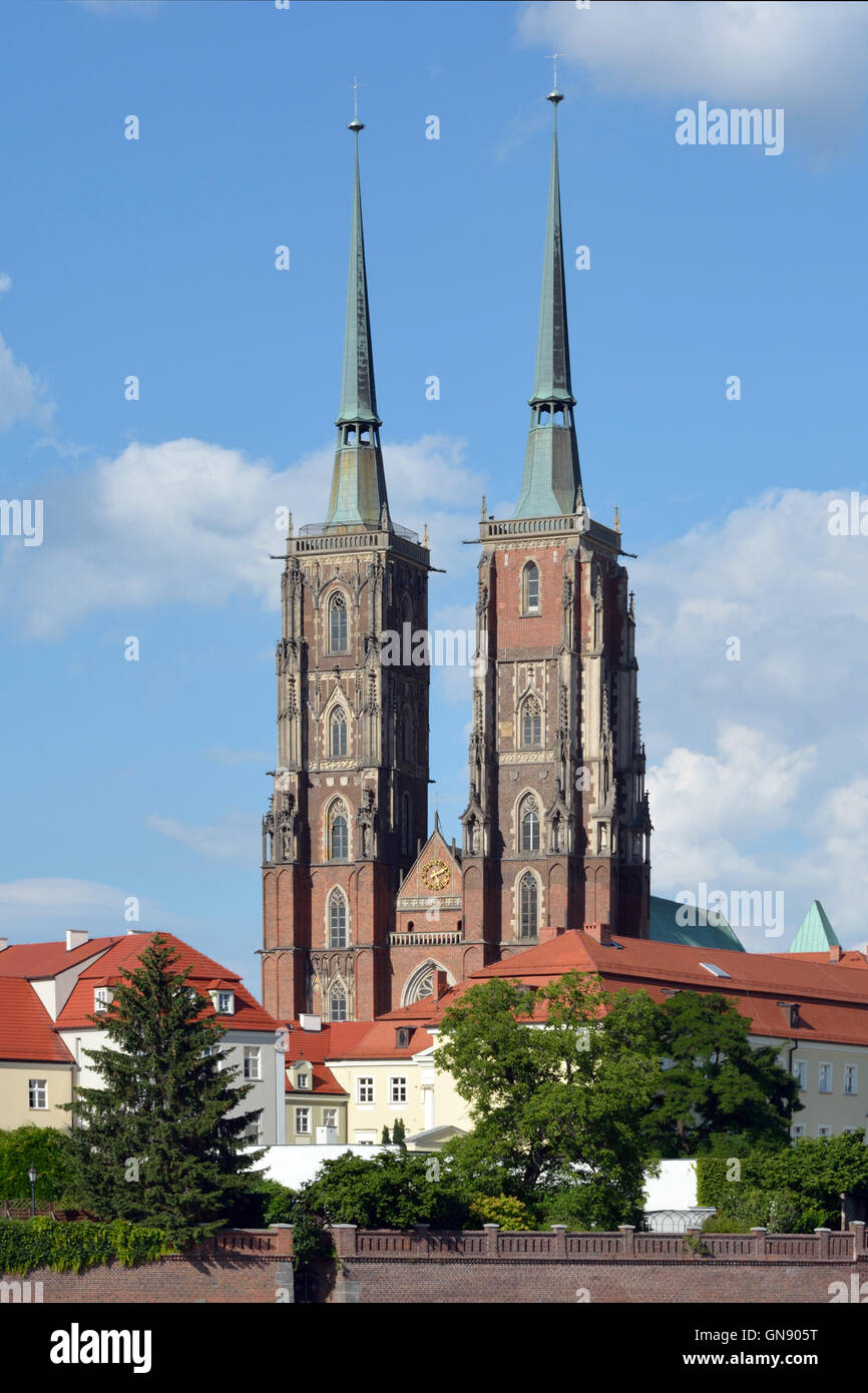 Cathedral of St. John the Baptist of Wroclaw on the Cathedral Island in Poland. Stock Photo