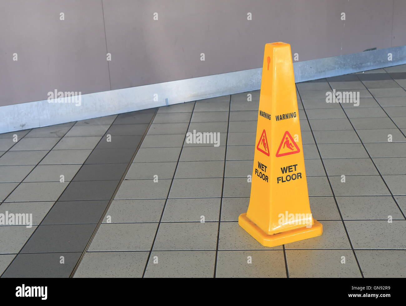 Wet floor sign Stock Photo