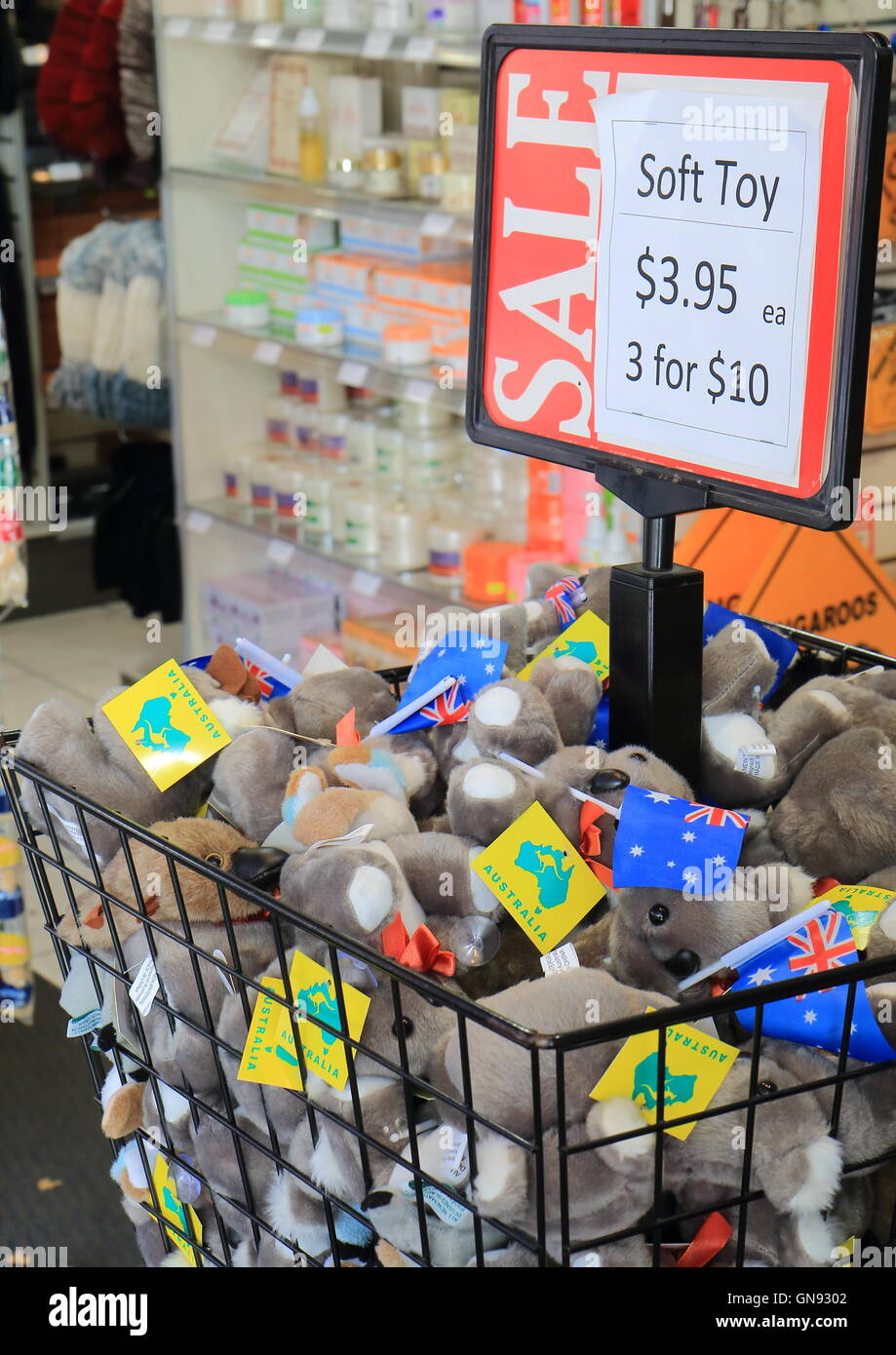 Koala stuffed toy sald  at a souvenir shop Australia. Stock Photo