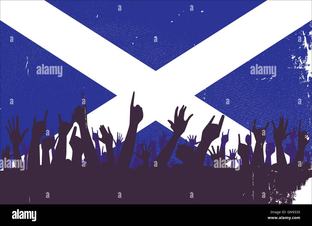 Scotland Flag with Audience Stock Vector