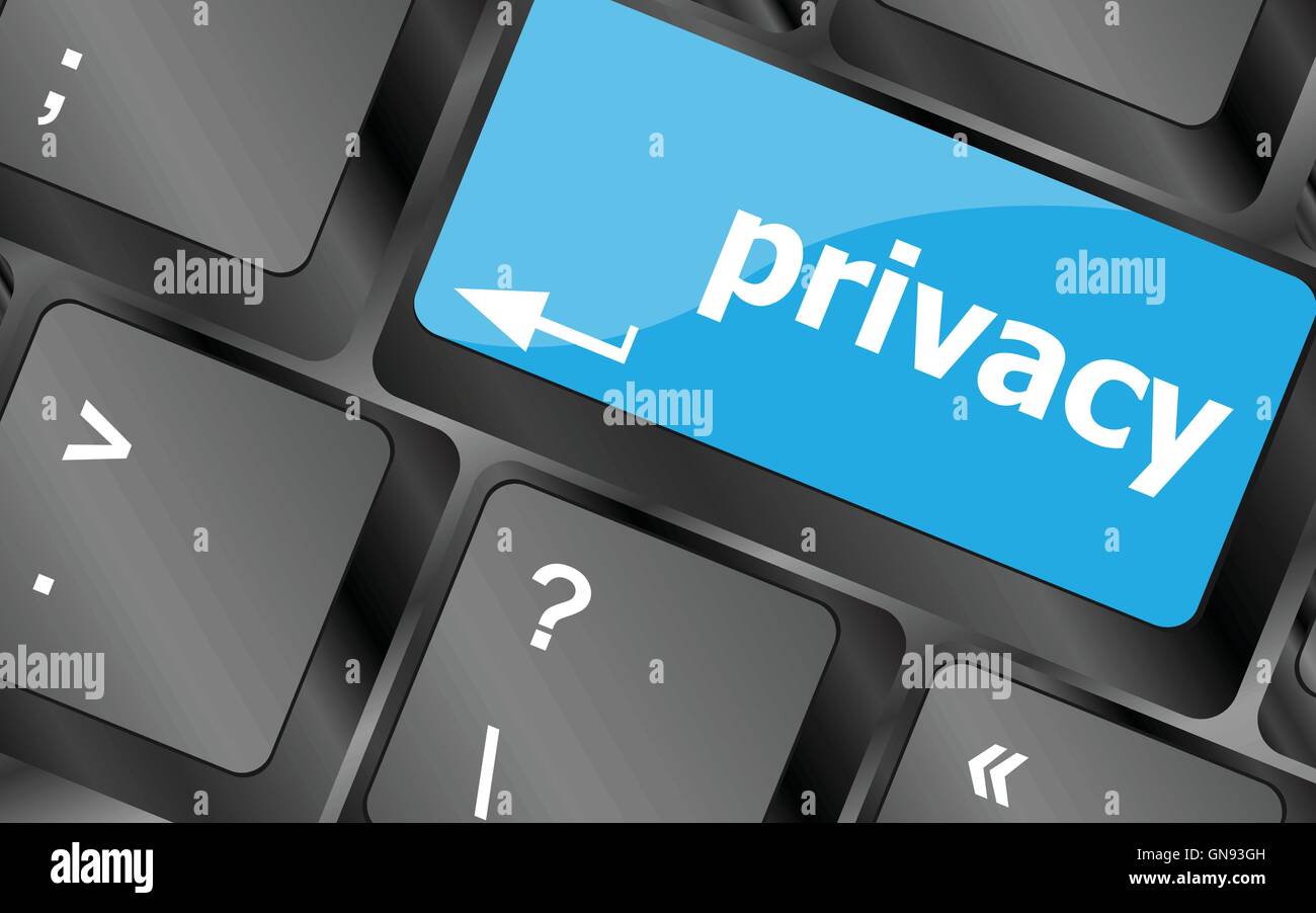 Keyboard with privacy text on keyboard security concept. Keyboard