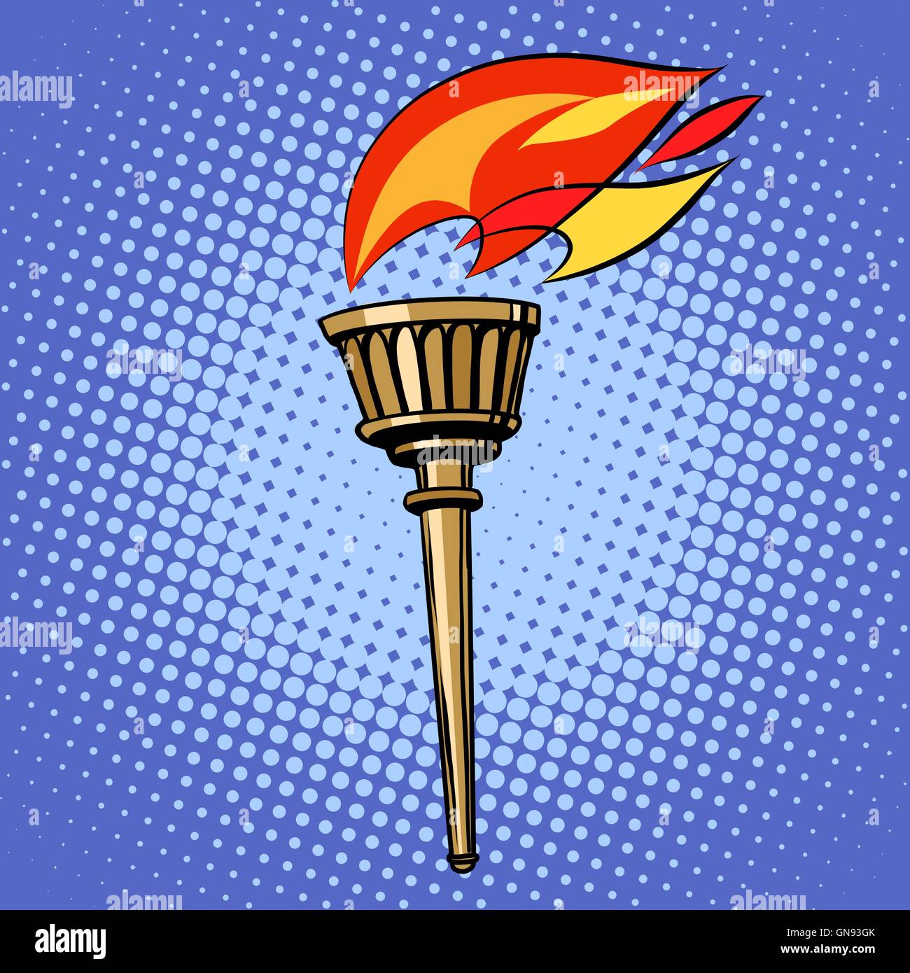 sports torch, fire torchbearer Stock Vector