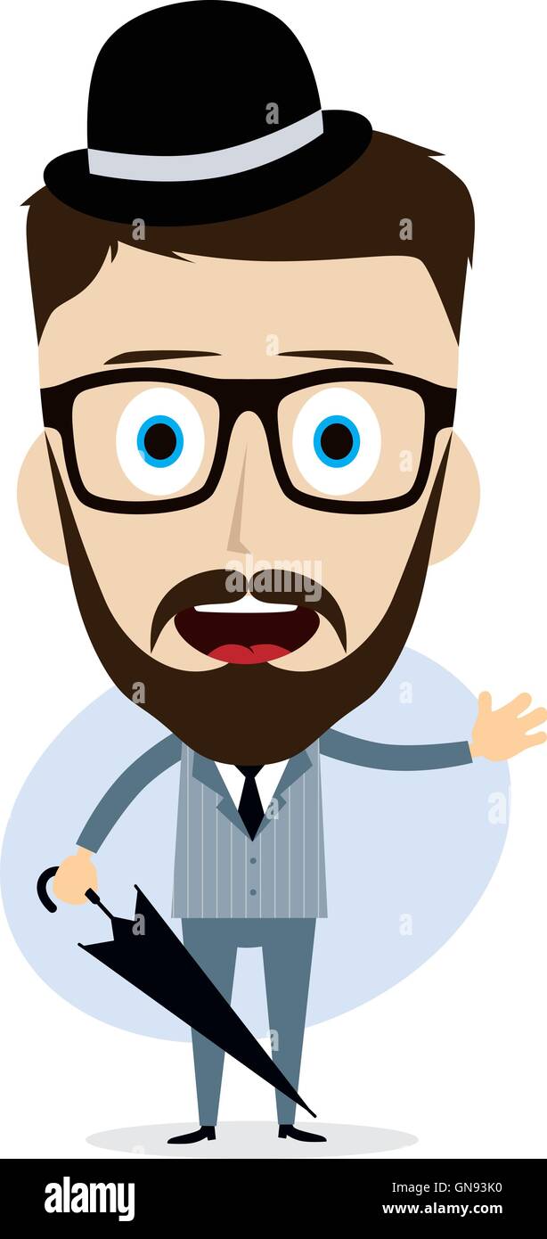 retro umbrella gentleman Stock Vector Image & Art - Alamy