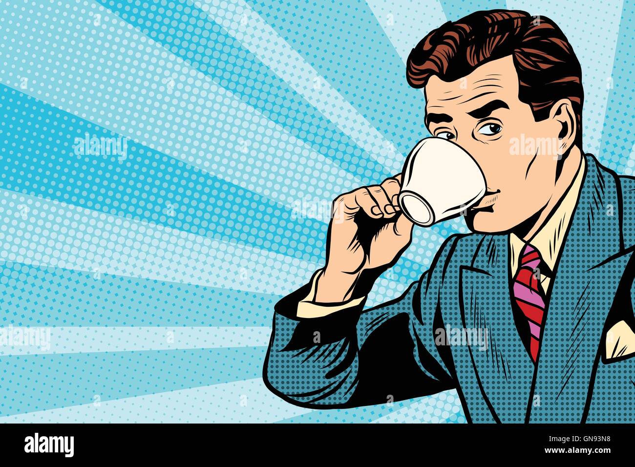businessman and Cup of coffee Stock Vector
